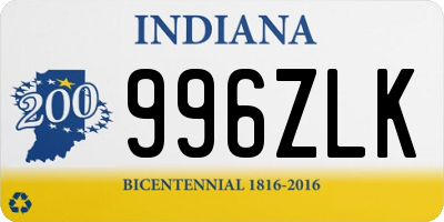 IN license plate 996ZLK