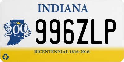 IN license plate 996ZLP