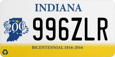 IN license plate 996ZLR