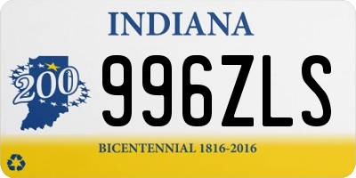 IN license plate 996ZLS