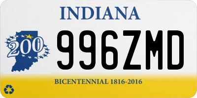 IN license plate 996ZMD