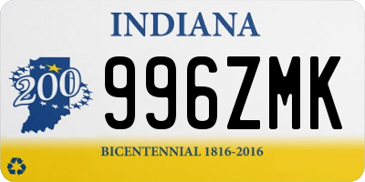 IN license plate 996ZMK