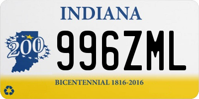 IN license plate 996ZML