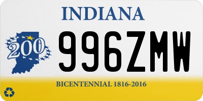 IN license plate 996ZMW