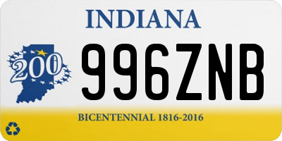 IN license plate 996ZNB