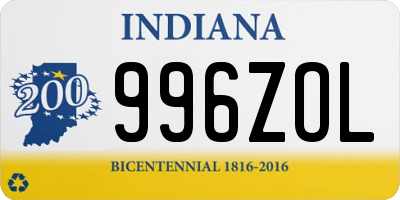 IN license plate 996ZOL