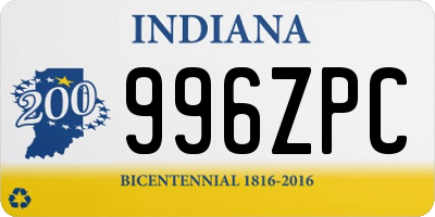 IN license plate 996ZPC