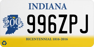 IN license plate 996ZPJ