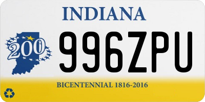 IN license plate 996ZPU