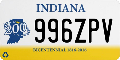 IN license plate 996ZPV