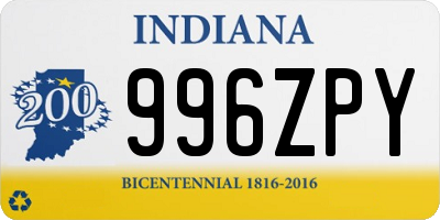 IN license plate 996ZPY