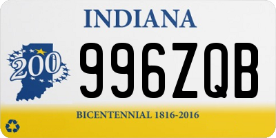 IN license plate 996ZQB