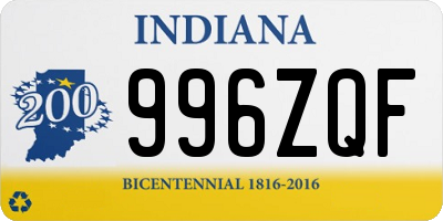 IN license plate 996ZQF