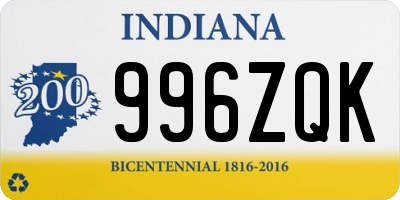 IN license plate 996ZQK