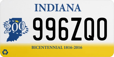 IN license plate 996ZQO