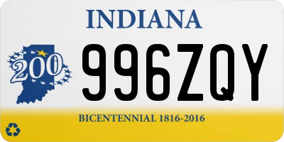 IN license plate 996ZQY