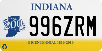 IN license plate 996ZRM