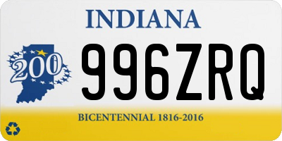 IN license plate 996ZRQ