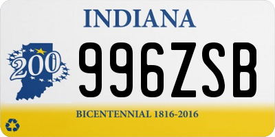 IN license plate 996ZSB