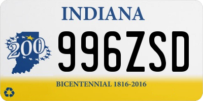 IN license plate 996ZSD