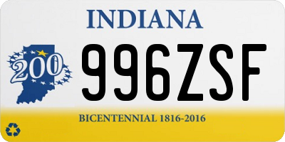 IN license plate 996ZSF