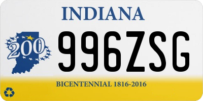 IN license plate 996ZSG