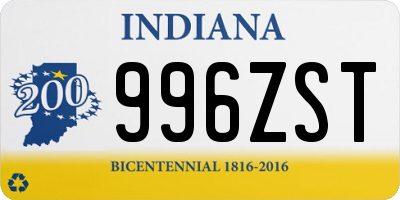 IN license plate 996ZST