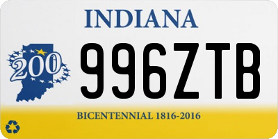 IN license plate 996ZTB