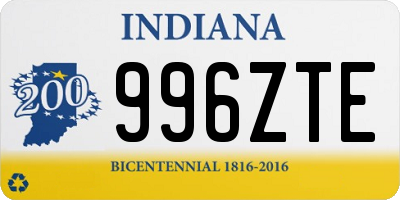 IN license plate 996ZTE