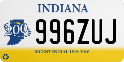 IN license plate 996ZUJ