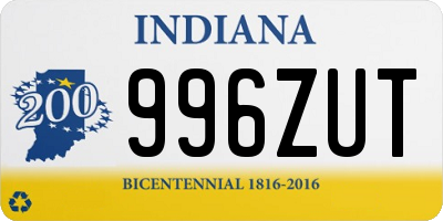 IN license plate 996ZUT