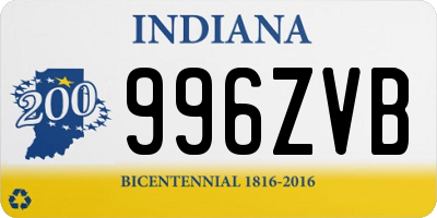 IN license plate 996ZVB