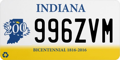 IN license plate 996ZVM