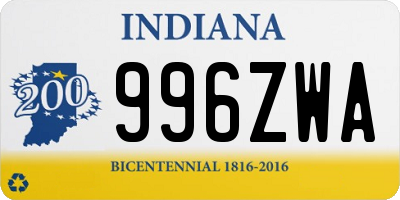 IN license plate 996ZWA