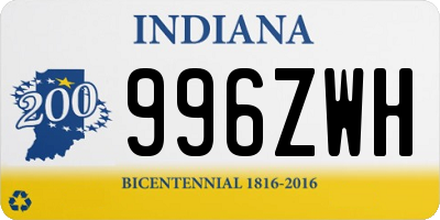 IN license plate 996ZWH