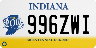 IN license plate 996ZWI