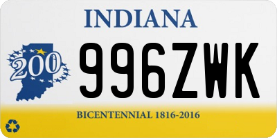 IN license plate 996ZWK