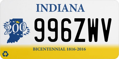 IN license plate 996ZWV