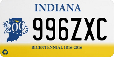 IN license plate 996ZXC