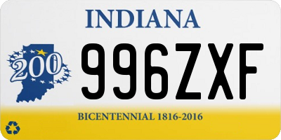 IN license plate 996ZXF