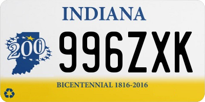 IN license plate 996ZXK