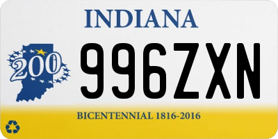 IN license plate 996ZXN