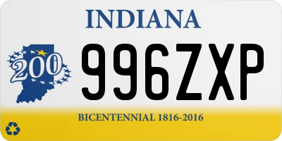 IN license plate 996ZXP