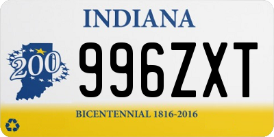 IN license plate 996ZXT