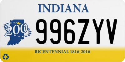 IN license plate 996ZYV