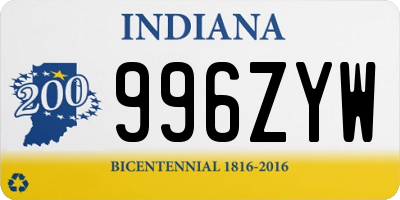 IN license plate 996ZYW