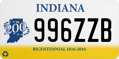 IN license plate 996ZZB