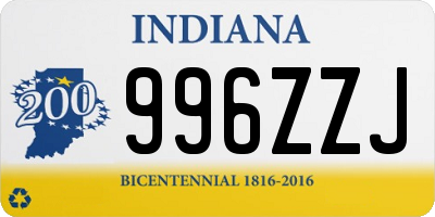 IN license plate 996ZZJ