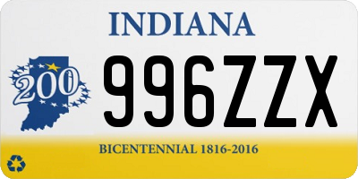 IN license plate 996ZZX