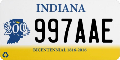 IN license plate 997AAE